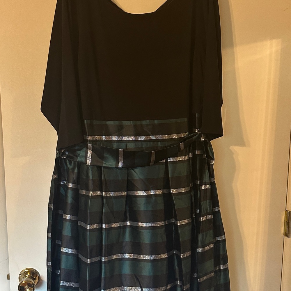 Black and Green Striped Dress
